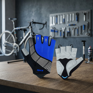 Gants de musculation et de cyclisme mi-doigts pour hommes et femmes, respirants, en spandex et cuir, avec protection anti-choc et paume antidérapante - Product Image 3
