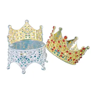 Kostenlose individuelle gemischte Farben Mini-Kinder gold vollumlauf Geburtstagskrone Königin Prinzessin Silber Hochzeit kleiner Tiara Mini-Kronen