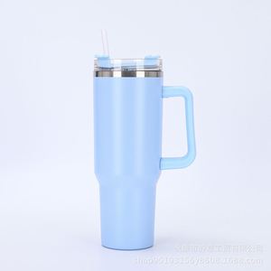 40oz <b>Car</b> Travel H1.0 Handle Tumbler Vacuum <b>Mug</b> Lid Straw Non-Slip Base ODM OEM Custom Color - Product Image 1