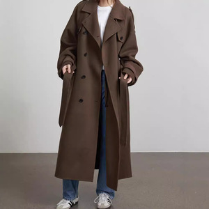 Cappotto Invernale da <span class=keywords><strong>Donna</strong></span> Personalizzabile, Marrone, Doppiopetto, Lunghezza Media, in Poliestere, Stile Formale - Product Image 1