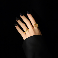 925 argent lave Texture Double bande anneau fondu sculptural réglable bijoux fins pour les femmes vêtements quotidiens