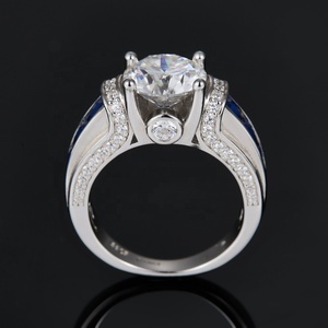ファインジュエリー3ct DカラーVvs1 Moissaniteシルバー925スターリングシルバー結婚指輪S925ビジネスヒップホップリングデザイン男性 - Product Image 2