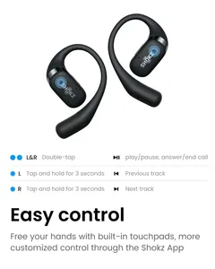 Para SHOKZ OpenFit True Wireless para auriculares Bluetooth Ganchos para la oreja abiertos con indicador de batería LED Resistente al sudor y rápido - Product Image 2