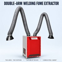 Collecteur de fumée de soudage industriel à bras flexible nervuré en acier au carbone pour atelier de soudage multi-positions entre postes de travail