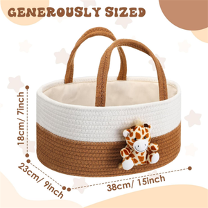 Modern Portable Cotton Rope Nursery Storage <strong>Basket</strong> Baby Shower Diaper Caddy Organizer with Multifunction for <strong>Changing</strong> <strong>Table</strong> - Product Image 2