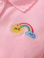 Nouvelle robe d'été pour enfants Robe polo en coton longueur genou pour filles européennes et américaines avec motif solide pour les enfants de tous âges