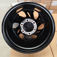 Jantes en alliage X-RIMS 17x8.5 6x139.7 à 6 branches en maille, noir brillant avec accent rouge ET0 pour Toyota Land Cruiser