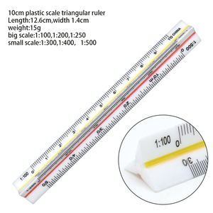 Regla Triangular de Plástico de 10 cm/4 Pulgadas, Promocional, Grande y Pequeña, Colorida, de Tres Bordes, para Arquitectos e Ingenieros, con Estuche de PVC - Product Image 1
