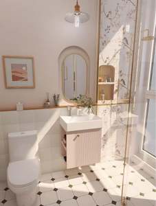 Meuble-lavabo simple de style français moderne, série rose, élégant, pour petit appartement - Product Image 6