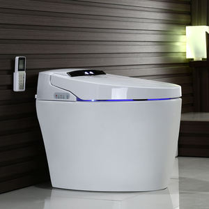 Meilleures ventes : WC intelligent automatique de qualité supérieure avec télécommande, siphon en P/S, siège chauffant, séchage à l'air, à poser au sol pour salles de bain - Product Image 1