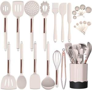 Silicone Cooking Utensil Set Fungun <b>Kitchen</b> Utensils Set with Copper Handle 24 Pcs <b>Kitchen</b> <b>Gadgets</b> <b>Tools</b> Set Non-stick Heat - Product Image 1