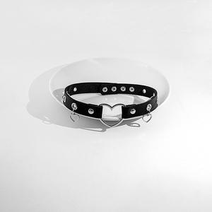 Collana Punk Europea Americana con Cuore, Stile Gotico, Rete Nera, Collare con Rivetti a Ragno, Catena Personalizzata Sexy in Rame e Bambù - Product Image 3