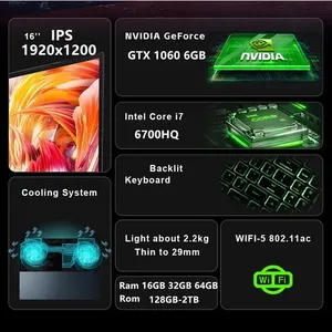Nouveauté - Ordinateur portable de jeu de 16 pouces I7 6700HQ avec <span class=keywords><strong>carte</strong></span> <span class=keywords><strong>graphique</strong></span> discrète <span class=keywords><strong>GTX</strong></span> <span class=keywords><strong>1060</strong></span> 6 Go pour le jeu à <span class=keywords><strong>prix</strong></span> avantageux - Product Image 4