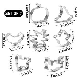Set di 7 Tagliabiscotti per Halloween in Acciaio Inox, Stampi per Biscotti con Forme di Zucca, Fantasma, Teschio, Pipistrello, Gatto - Product Image 2