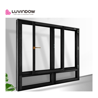Decoración de casa moderna Ventanas corredizas coloniales negras Imágenes baratas Fabricantes Precio al por mayor Ventanas de aluminio