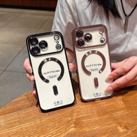 Funda Magnética de TPU Electrochapada al por Mayor para iPhone 18 17 16 15 14 13 12 11, Cubierta Protectora Transparente para Cámara