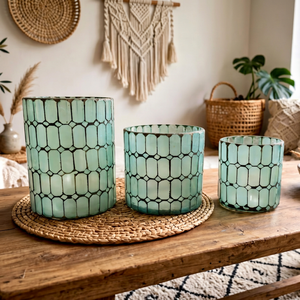 Porte-bougie en verre mosaïque fait main, bougie chauffe-plat, lanterne pour mariage, décoration de la maison - Product Image 1