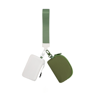 <span class=keywords><strong>Pocket</strong></span> para mulheres com zip duplo, pulseira com chaveiro portátil para moedas e cartões, carteira com pulseira dupla - Product Image 4