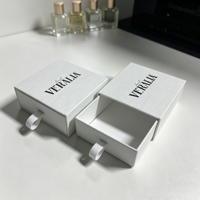 Boîte à tiroir texturée de luxe avec logo personnalisé, emballage cadeau en carton pour parfum, flacon cosmétique, flacon de sérum et ampoule