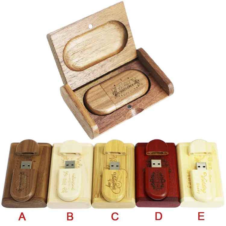 Promotional Gifts wooden bamboo walnut maple USB electronics gadgets 2.0 2 4 8 16 32 64 128GB usb flash drive custom flash disk