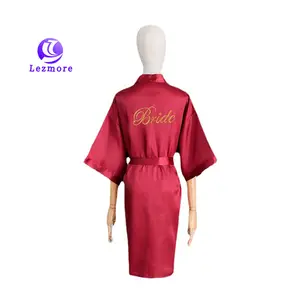 Wedding Bride Bridesmaid Robe Dressing Gown Sexy Women Bathrobe Nightgown Short Sleepwear Casual Cardigan Bathrobe