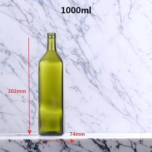 Verde Oscuro Marrón 100mL-750ml Botellas de condimentos de cocina Botellas de aceite de oliva y Camelia cuadradas y redondas Tapón de rosca Tipo de sellado plano - Product Image 2