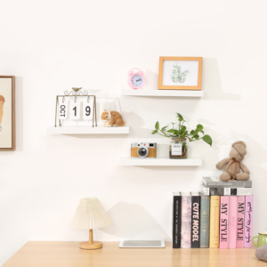 <strong>Deep</strong> White <strong>Floating</strong> Shelf Set of 3, Wall <strong>Shelves</strong> for Bathroom, Living Room, Bedroom, Modern Home Decor - Product Image 1