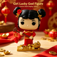 Figurine PVC Q Version Porte-Bonheur du Nouvel An Chinois, Modèle Statique, Décoration de Fête, Cadeau, En Stock, Personnalisation OEM, Vente en Gros Usine