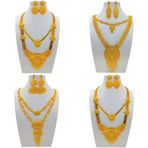 Conjunto de Joyería de Dubái, Collar y Aretes, Chapado en Oro, Aleación, Regalo de Boda, Estilo Lujoso Hecho a Mano, para el Año Nuevo Chino - Product Image 1
