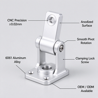 Support rotatif en aluminium usiné CNC sur mesure, articulation pivotante, fixation OEM, connexion mécanique réglable