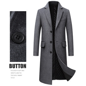Manteau - Caban,Veste Longue D'affaires Coréenne Pour Hommes,coupe-vent Slim Décontracté,Trench