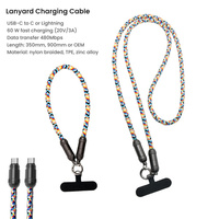 Cordon de cordon 2 en 1 60W Charge rapide Power Type c Câble de données de charge USB