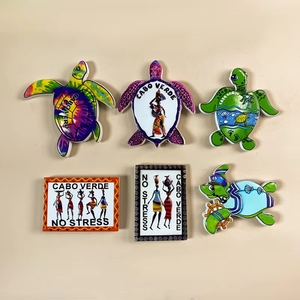 Recuerdos Turísticos de Tortuga Marina de <span class=keywords><strong>Cabo</strong></span> <span class=keywords><strong>Verde</strong></span>, Pintados en Tres Dimensiones, Resina Natural, Estilo Europeo Americano - Product Image 1