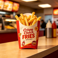 Conteneurs à emporter personnalisés pour marques de chaînes de restauration rapide, boîtes jetables en papier pour hamburgers et poulet frit, sacs d'emballage pour la restauration rapide