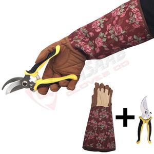 Ladies Rose-Pruning Garden <b>Gloves</b> Thorn-proof Gardening <b>Gloves</b> Print <b>Long</b>-Cuff Leather Planting-Gardening <b>Gloves</b> - Product Image 1