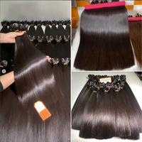 Vente en gros de cheveux humains indiens naturels bruts originaux de 100g, style personnalisé, faisceaux de tissage de cheveux vierges alignés avec des cuticules à ondes longues