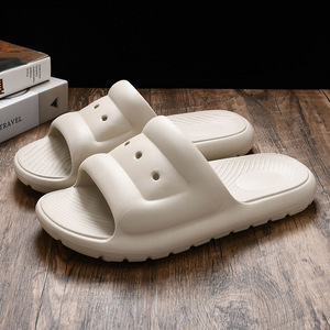 Claquettes pour hommes en EVA à semelle épaisse, antidérapantes, souples, pour la maison, l'extérieur et la plage, blanches, noires, kaki, pour adultes, chaussures injectées - Product Image 4
