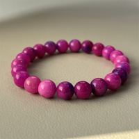 Couleur rouge violet perle de pierres précieuses naturelles cristal de guérison Bracelet extensible réglable Bracelet en cristal personnalisé quartz rose améthyste