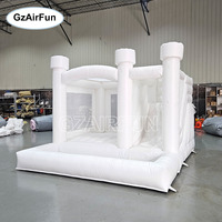 Château gonflable blanc pour mariage avec toboggan, château gonflable commercial avec piscine à balles