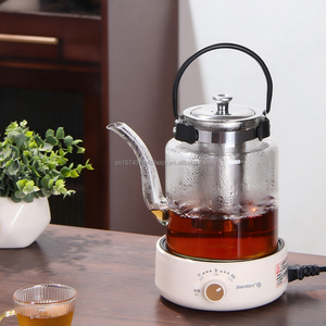 Estufa eléctrica de cerámica para uso doméstico, <span class=keywords><strong>tetera</strong></span> de vidrio resistente al calor, filtro de acero inoxidable, juego de mango de <span class=keywords><strong>tetera</strong></span> para elaboración de té - Product Image 3