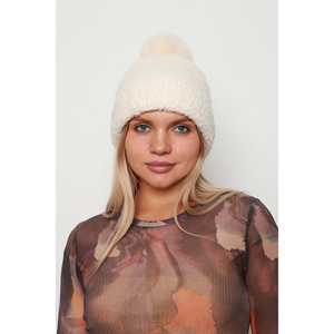 Gorro de Lana Blanco Importado con Forro de Lana y Pompón, Accesorio para Esquí y Nieve BERE1136 - Product Image 6