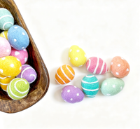 Œufs de Pâques en feutre de laine pastel avec rayures à pois, boules de feutre couleur macaron pour la confection de couronnes DIY, accessoires de décoration de Pâques