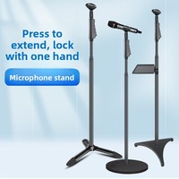 Support de microphone sur pied réglable XTUGA LKT-833B, base en métal durable, support de micro noir, installation facile, studio, live, condensateur, KTV