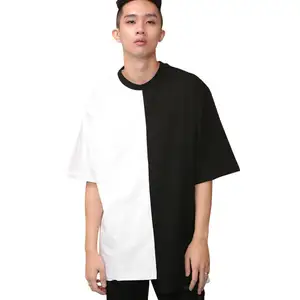 도매 패션 스트리트 웨어 남성 컬러 블록 티셔츠