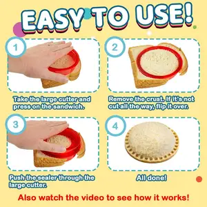 Personalizzato plastica carino divertimento fai da te tagliabiscotti e sigillante Set Pancake pane Sandwich Maker stampo Sandwich Cutter Box per bambini pranzo