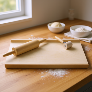 Planche de pâtisserie et d'artisanat avec rouleau à pâtisserie et emporte-pièce pour la préparation de la pâte - Product Image 3