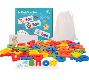 Nuovi bambini colorati alfabeto in legno Jigsaw Puzzle Montessori Educational Letter Toys For Kids