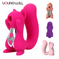 Di trasporto del nuovo Amazon di Vendita Calda Impermeabile Del Silicone Succhiare Clitoride Vibratore Giocattolo Del Sesso Delle Donne Capezzolo Stimolatore Clitoride Ventosa Scoiattolo Vibratore