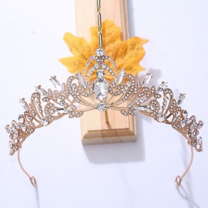 Nouveau Design bandeau de mariée couronne de couvre-chef mariage strass accessoires cristal strass forme de feuille diadème couronne - Product Image 3