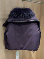 OFTBUY 2026 Nouvelle Veste Courte Matelassée Hiver pour Femme avec Col en Véritable Fourrure de Raton Laveur, Coupe Ample, Imperméable, 90% Duvet de Canard Blanc, Parka Chaude